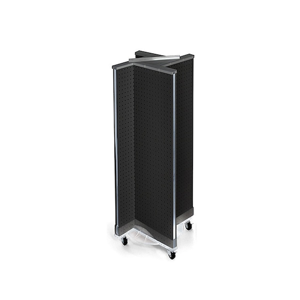 Pinwheel Pegboard Floor Display on Wheeled Base